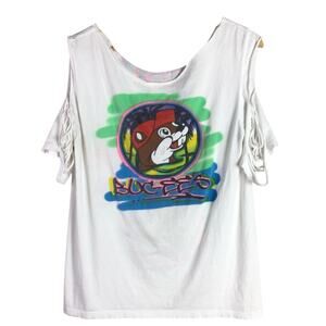 Custom Buc-Ees Stay Bad Streetwear T Shirt White Medium